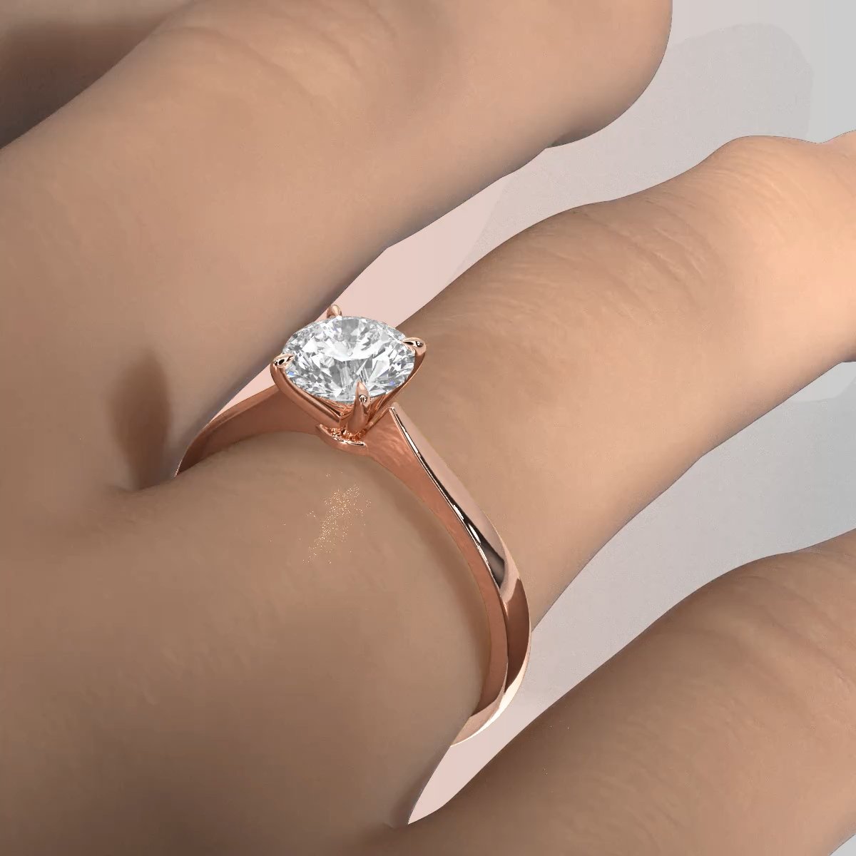 3g Lab Grown Diamond Tapper Solitaire IGI Certified Engagement Ring Setting 2mm 1.00 Ctw.